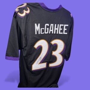 🏈SIGNED Willis McGahee Ravens black  jersey #23. Size XL. JSA certified. NEW